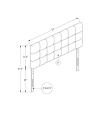 Full Size Bed Headboard Only, Upholstered, Transitional - Gray