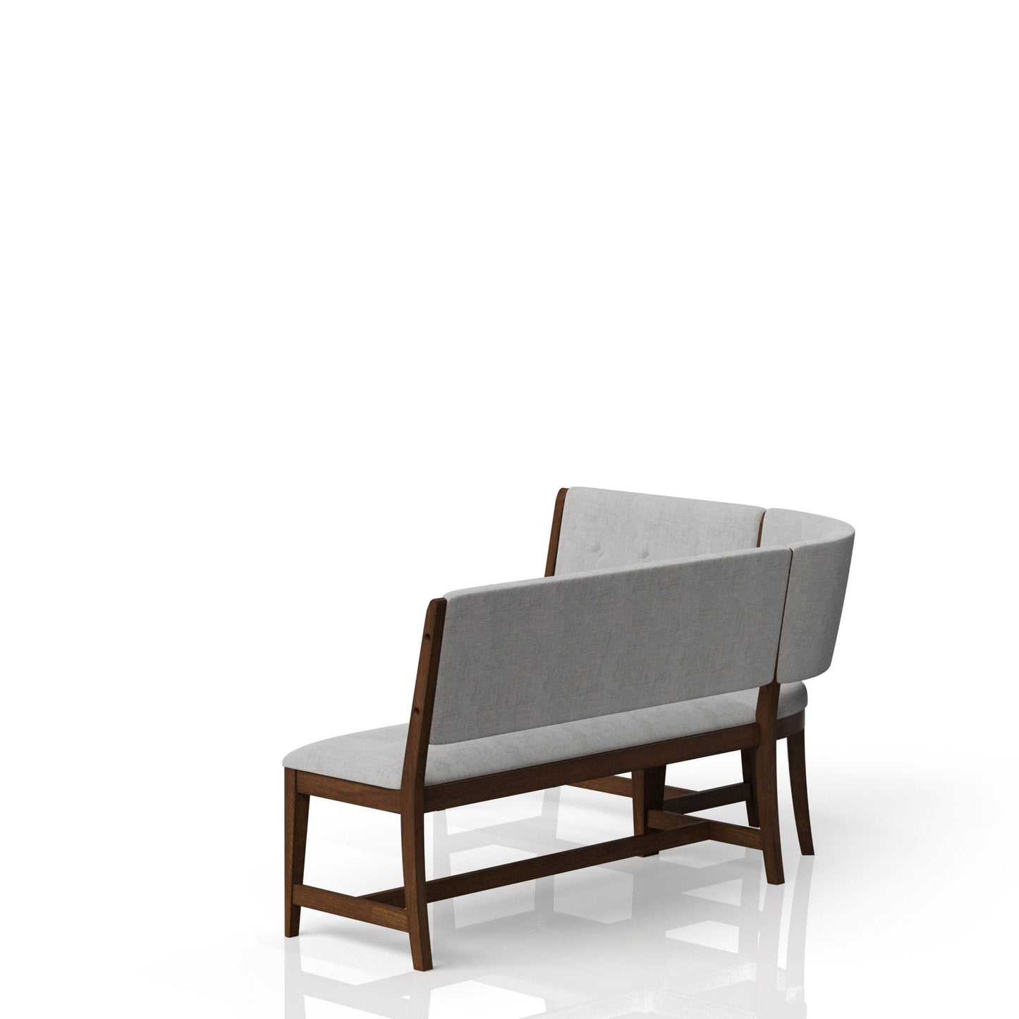 Curved Dining Bench Upholstered Curved Bench - Beige