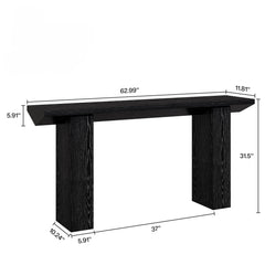 Extra Long Narrow Console Table For Entryway & Hallway - Black / White Print