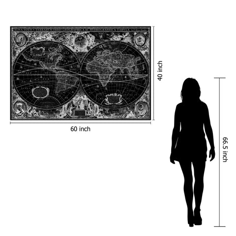 Temp Glass With Foil - World Map - Dark Gray