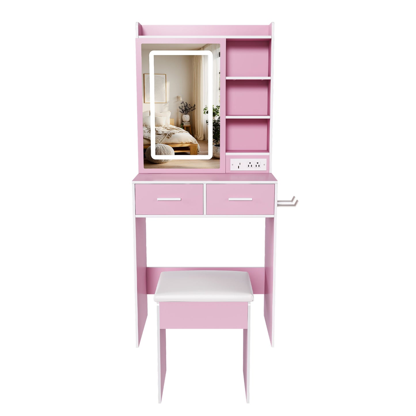 Small Makeup Vanity Desk With Adjustable LED Lights