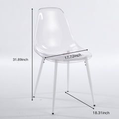 Transparent Dining Chair (Set of 4) - Matte White