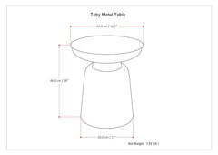Toby - Handcrafted Metal Accent Table