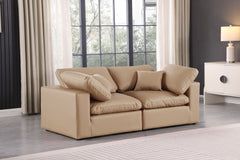 Comfy - Faux Leather Modular Sofa 2 Pieces - Tan