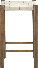 Entwine - Vegan Leather Upholstered Backless Counter Stool - Painted Brown