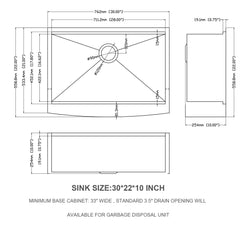 Classic Ceramic Farmhouse Sink Workstation Single Bowl With Durable Finish