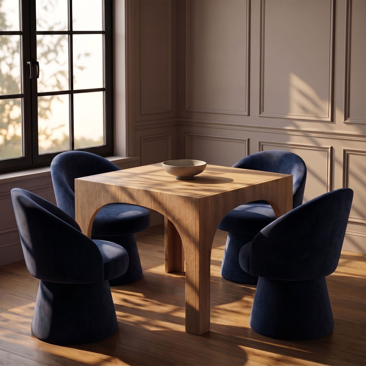 Selene - Upholstered Swivel Dining Chair