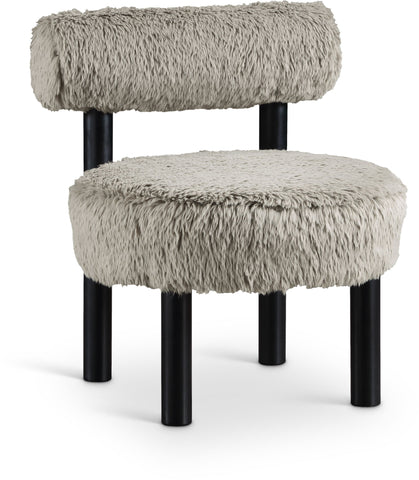 Ambre - Vegan Shearling Fabric Upholstered Accent Chair - Taupe