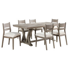 Ruston - 7 Piece Rectangular Dining Table Set - Gray
