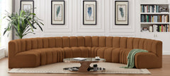 Arc - Velvet 8 Piece U-Shaped Modular Sofa - Saddle