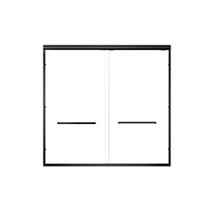 Aluminum Frame Double Double Soft Close Shower Door, Tempered Glass And Dual Stainless Steel Handles