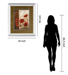 Wild Poppies I By Conrad Knutsen - Mirror Framed Print Wall Art - Red