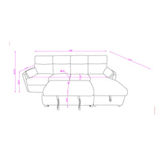 Sleeper Sofa With Storage Chaise - Grey