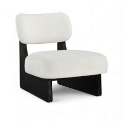 Vetra - Linen Textured Fabric Upholstered Accent Chair With Black Base