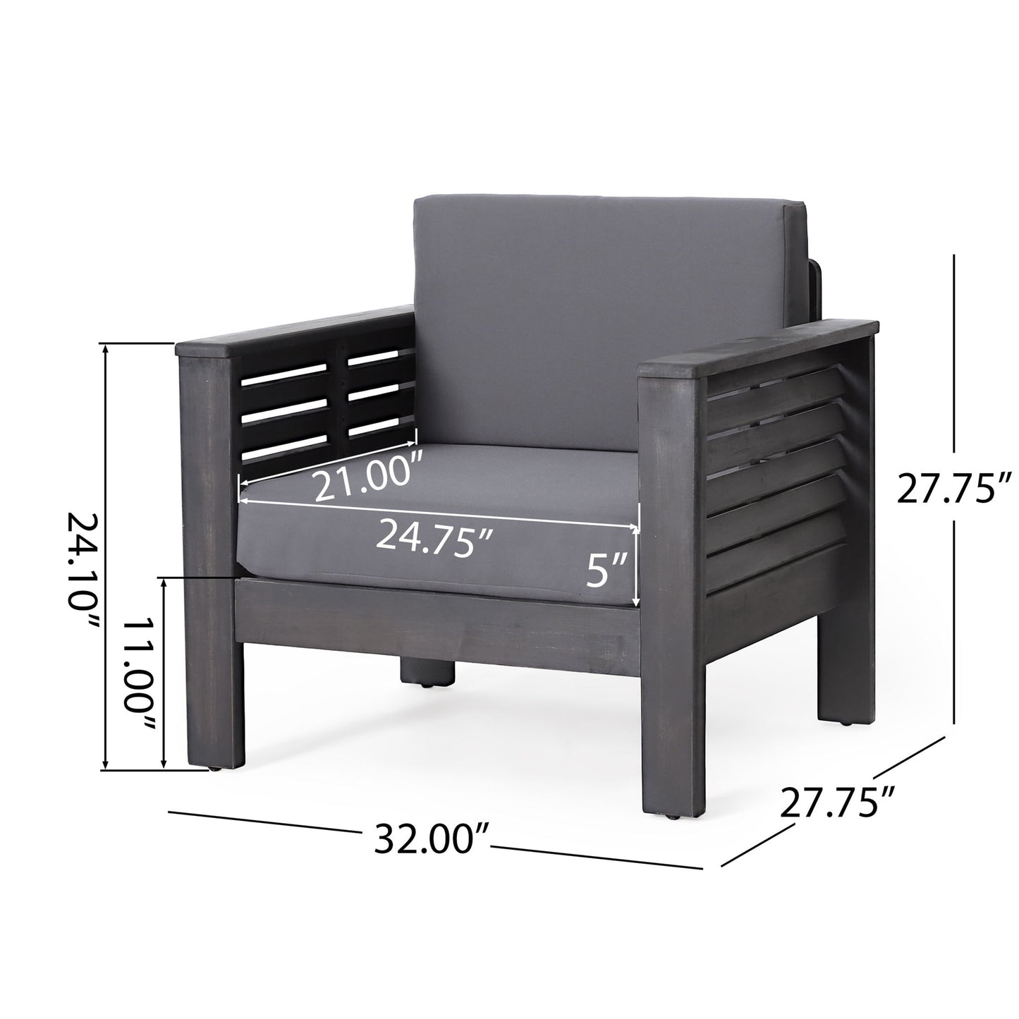 Slat Design Club Chairs With Cushions