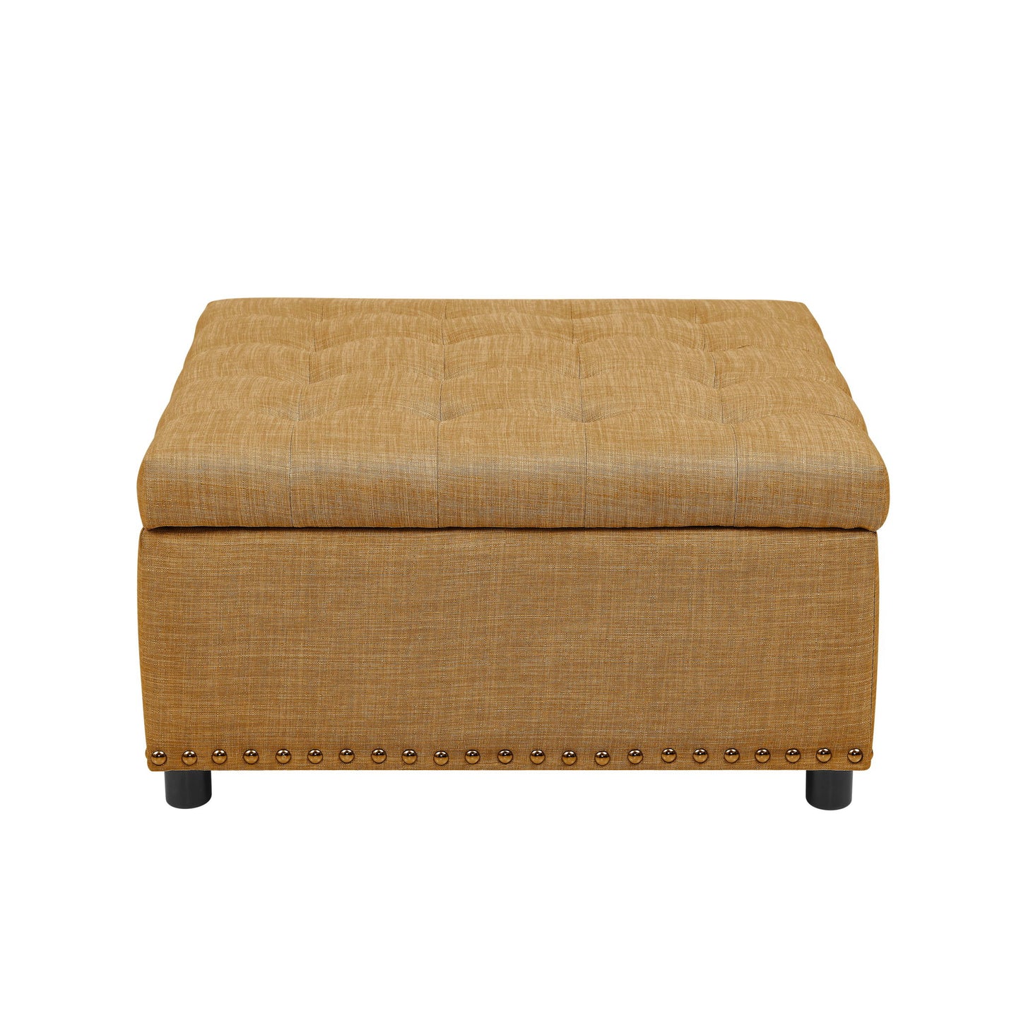 Tufted Storage Ottoman With Button Tufting And Nailhead Trim