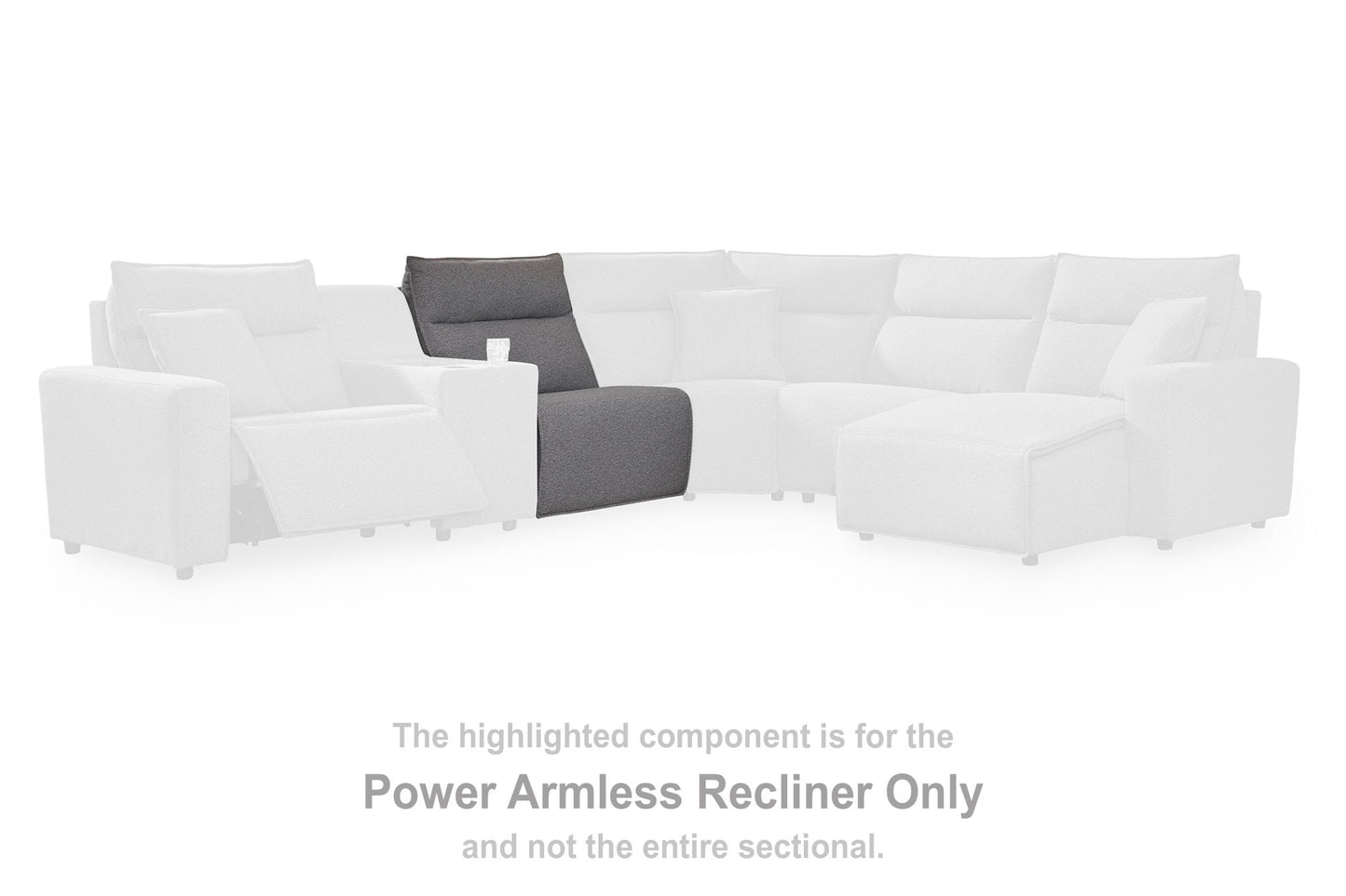 Modmax II - Power Armless Recliner With Adjustable Headrest - Salt And Pepper