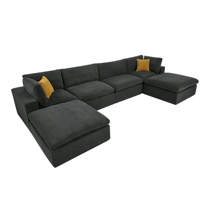 Custom Configuration Modular Sectional With Toss Pillows
