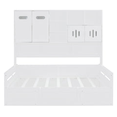 Daybed With All-In-One Cabinet And Shelf