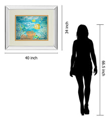 Under The Sea By Julie Derice - Mirror Framed Print Wall Art - Blue