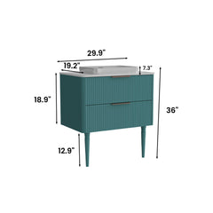Elena - Modern Bathroom Vanity With Sink With Ample Storage, 2 Soft Close Drawers