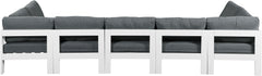 Nizuc - Outdoor Patio 7 Piece Modular Sectional With White Frame
