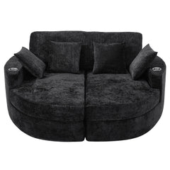 Boneless Design Upholstered Sofa Bed With Cup Holders
