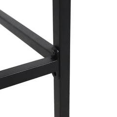 Outdoor Bar Stool With Slat Design And Metal Frame (Set of 2)