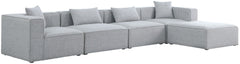 Cube - Linen 5 Piece Modular Sectional With Chaise