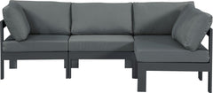 Nizuc - Outdoor Patio 4 Piece Modular Sectional With Gray Frame