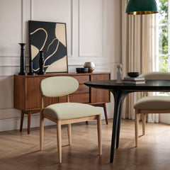 Riccio - Faux Leather Dining Side Chair (Set of 2) - Natural Frame