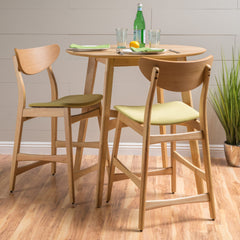 Retro Modern Counter Height Chair Set With Cushioned Seats
