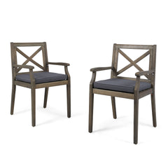 Perla - Dining Chair Set With Cushions 2 Piece - Dark Gray
