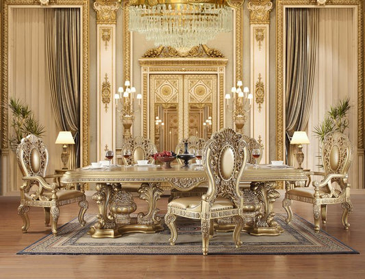 Seville - Arm Chair (Set of 2) - Synthetic Leather & Gold