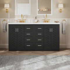 Bathroom Vanity Set With Sink, Storage Cabinet With Drawers & Soft Closing Doors