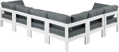 Nizuc - Outdoor Patio 6 Piece Modular Sectional With White Frame
