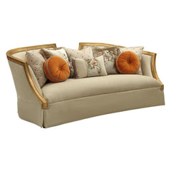 Daesha - Sofa With 8 Pillows - Tan Flannel & Antique Gold