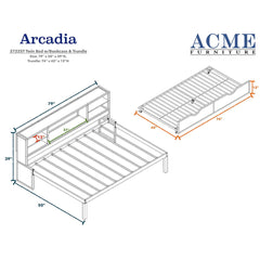 Renell - Twin Bed With Trundle & Storage - Black & Silver