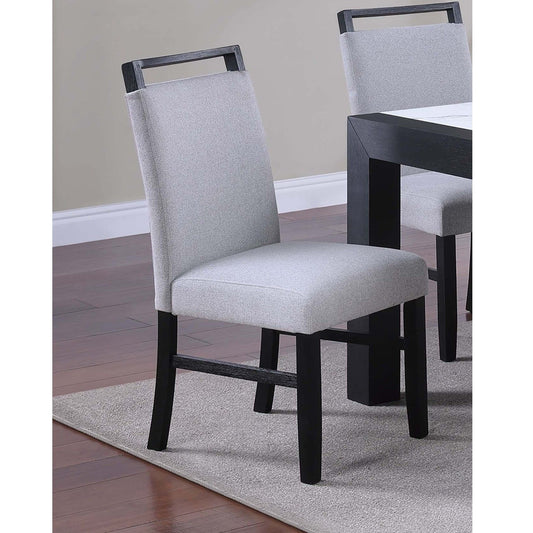 Dining Chairs With Handle Upper Backrest (Set of 2) - Charcoal