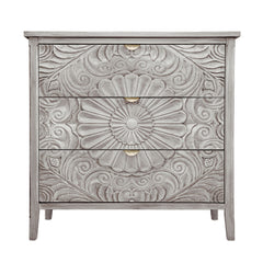 3 Drawer Cabinet, American Furniture, Suitable For Bedroom, Living Room - Light Gray