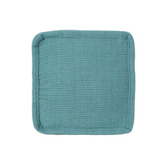 Hansolo - Yarn Square Pouf Ottoman Or Floor Cushion - Teal