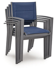 Rocky Creek - Sling Arm Chair (Set of 4) - Blue / Gray