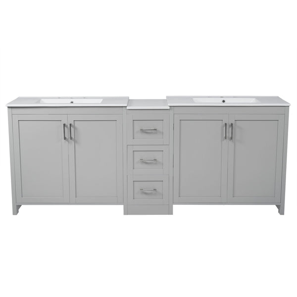 Double Sink Bathroom Vanity With Quartz Countertop