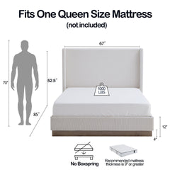 Hosford - Minimalist Upholstered Wingback Bed