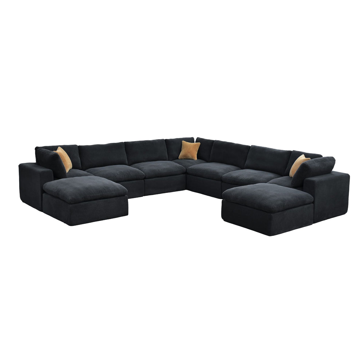 Custom Configuration Modular Sectional With Toss Pillows