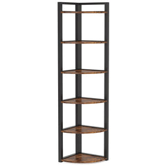 Tall 6 Tier Corner Bookshelf For Living Room