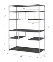 Vonara - Bookshelf - Chrome / Gray / Oak
