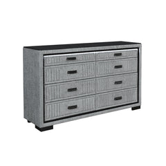 Isaiah - Upholstered Dresser With LED Lighting - Gray