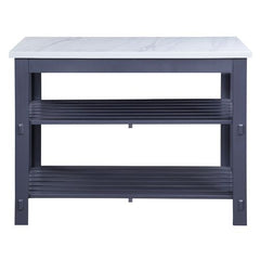 Enapay - Kitchen Island - Marble Top Top & Gray