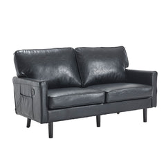 Mid Century Modern Loveseat Sofa With USB Ports, Removable Pillow Cover